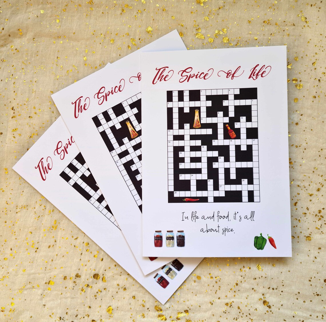 Spice of Life Crossword Card Spices Themed Crossword Puzzle Etsy UK
