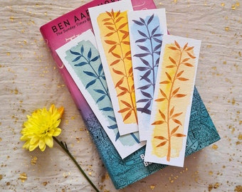 Botanical leaf handpainted watercolour bookmark - limited edition