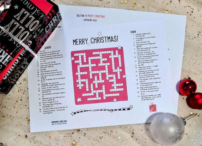 Merry Christmas Printable Crossword Christmas themed crossword puzzle image 2