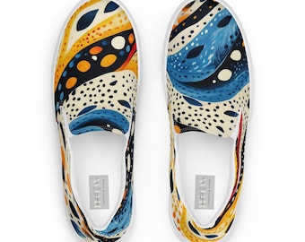 Ankara Colorful Slip-On Shoes | African Print Canvas Shoes | Vibrant Pattern Footwear