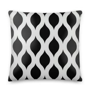 Black and White Abstract Geometric Throw Pillow – Modern Decorative Cushion for Sofa, Bed,  Minimalist Monochrome Pillow