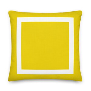 Yellow Cushion with White Border Handmade Modern Minimalist Style Premium Decorative Accent Sofa Throw Pillow Cushion Case Cover With Insert