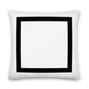 Black Border Solid White Premium Decorative Throw Pillow Cushion For Bed Couch Sofa