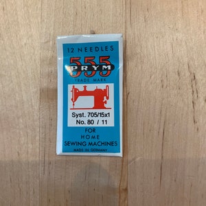 Prym 555 15x1/HAx1 Flat Shank Home Sewing Machine Needle -Size 11-12/pk-made in Germany