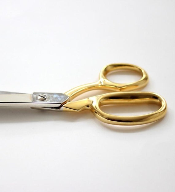 9 Clear Acrylic Scissors, Gold Tone High Quality Sheers, Bent
