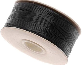 Nymo Nylon Beading Tamaño de rosca D para cuentas de delicatada - negro 64 yardas (58 metros)