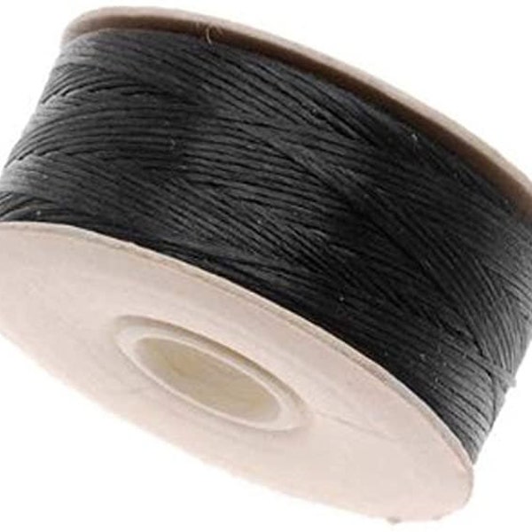 Nymo Nylon Beading Thread Size D for Delica Beads - Black 64 Yards (58 Meters)