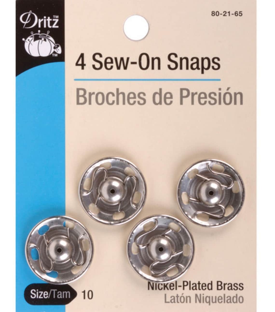 Dritz Nickel Plated Brass Sew on Snaps size 10 4 per Etsy