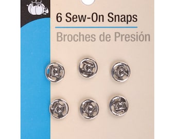 Dritz(R) Nickel Plated Sew-On Snaps - Size 2 - 6/Pkg