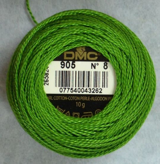DMC Perle Cotton Thread Balls Size 8dark Parrot Green905 Etsy