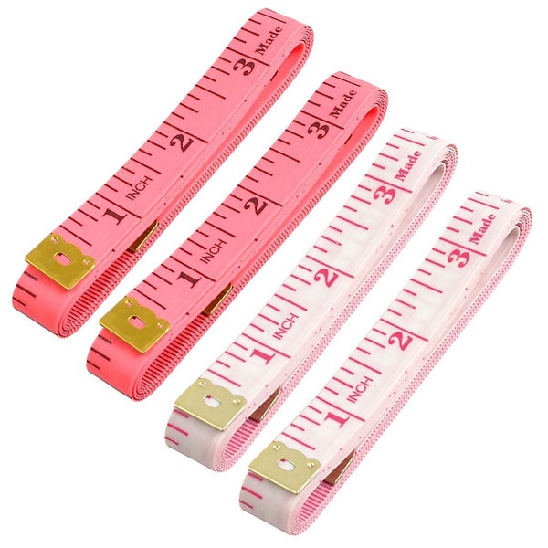 Amico 4 x 1.3cm Wide Assorted Color Plastic Soft Flat Ruler Tape Measure 150cm/60 inches