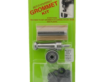 C.S. Osborne Set-It-Yourself Grommet Kit K234-2, 3/8" Hole, W/ Brass Grommets-made in USA