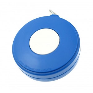 Hoechtmass pocket roller tape measure with large push button -BLUE-60 inch/150 cm-made in Germany