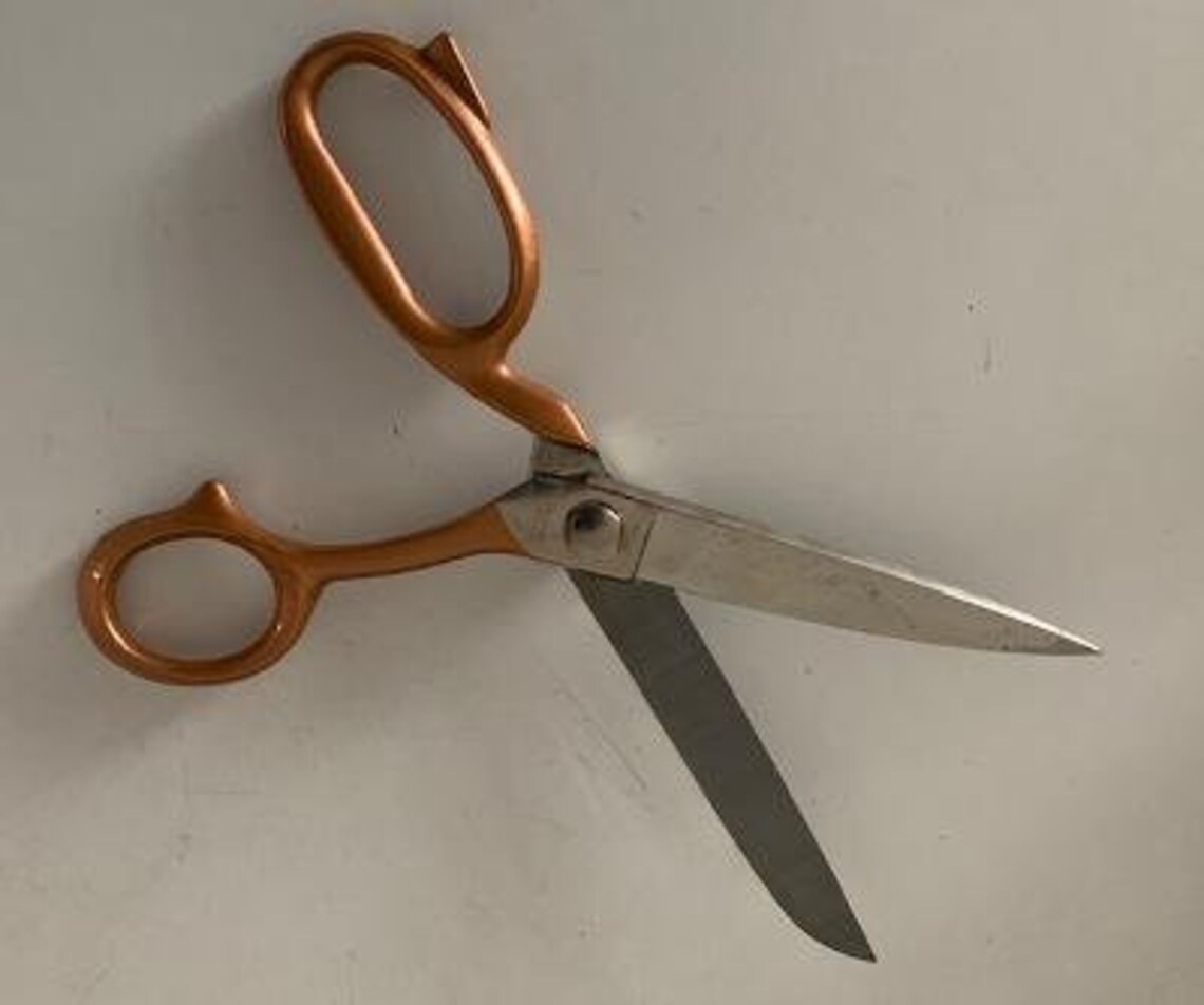 7 Bent Handle Dressmaker Shears Scissors With Copper Etsy