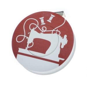 Cinta métrica decorativa Hoechstmass Rollfix, diseño de máquina de coser, fabricada en Alemania