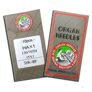 Organ 15x1/HAx1 Flat Shank Home Sewing Needle -Size 9-10/pk