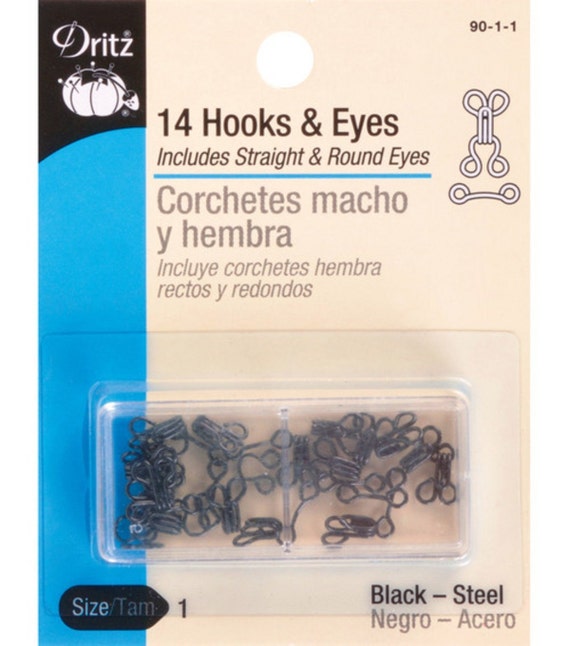 Dritz Hooks & Eyes, Size 3, Black - 14 count