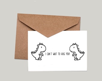 Miss you card | Social Distance Card | T-Rex Love Card | Friendship Card | Covid 19 Card | Long Distance Relationship Card | Pandemic Card