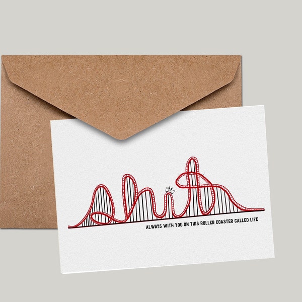 Rollercoaster Card | Life is Shit Card | Here for You Card | Friendship Card | Everything Sucks Card | Empathy Card | Cute Support Card