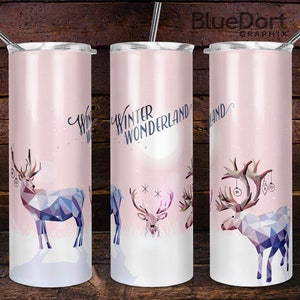 Winter Stag Sublimation File | 20oz Tumbler PNG | Sublimation | DD38