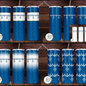Pyrex Blue Snowflake in 5 styles | 20oz Skinny Tumbler Straight  PNG | DD209