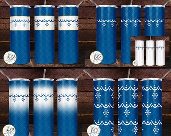 Pyrex Blue Snowflake in 5 styles | 20oz Skinny Tumbler Straight  PNG | DD209
