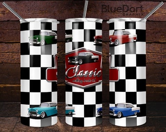 Classic Nothing Beats it 55 Chevy | 20oz Skinny Tumbler PNG Sublimation File | DD05