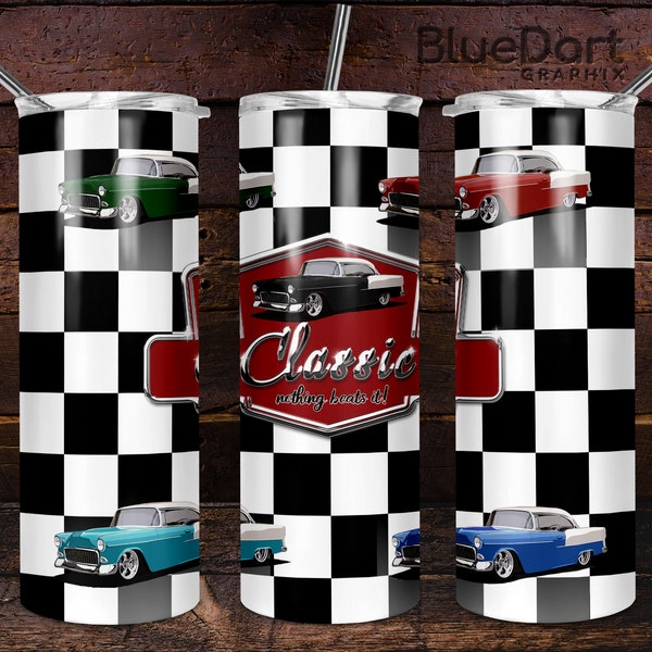 Classic Nothing Beats it 55 Chevy | 20oz Skinny Tumbler PNG Sublimation File | DD05