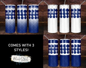 Pyrex Blue Dots in 3 styles | 20oz Skinny Tumbler Straight Sublimation PNG | DD72