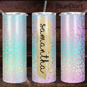 Iridescent Animal Print  | Sublimation PNG 20 and 30oz Skinny Straight Tumbler Design File | DD44