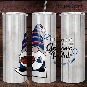 Gnome Baseball | 15oz 20oz 30oz Sublimation STRAIGHT Tumbler PNG | DD85