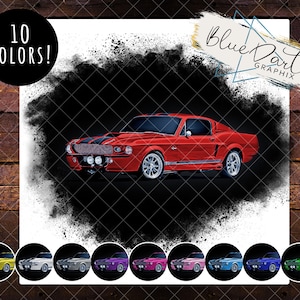 67 Eleanor Mustang-10 KLEUREN! - Sublimatiebestand - Illustraties voor shirt of andere substraten | DD197