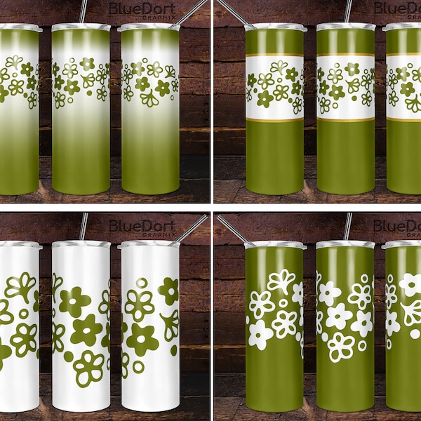 Pyrex Spring Blossom | 20oz Skinny Tumbler Straight & Tapered Sublimation PNG | 4 styles | DD15