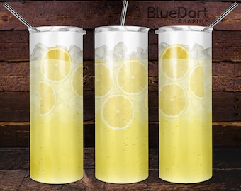Iced Lemonade Glass Drink | Digital Download | Sublimation | Waterslide | PNG File for 20oz Tumbler | DD134
