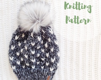 KNITTING PATTERN / / The Minnehaha Hat / / Fair Isle Knitting, Adult Knit Hat, Hat Knitting Pattern, Fair Isle Pattern, Toque Pattern