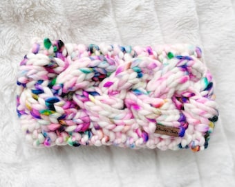 Cable Knit Headband, Women's Winter Headband, Ear Warmer, 100% Merino Wool Cable Knit Headband - The Braided Crown