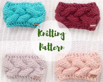 KNITTING PATTERN / / The Braided Crown Cable Knit Headband / / Knitting Pattern for Beginners, Headband Knitting Pattern, Cable Knitting