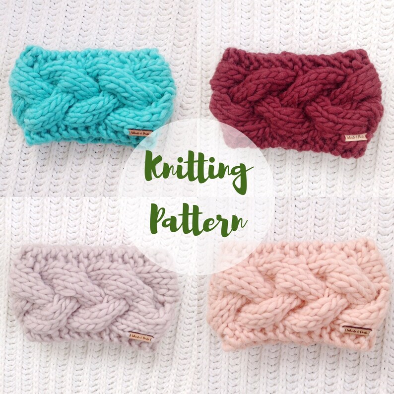 KNITTING PATTERN / / The Braided Crown Cable Knit Headband / / Knitting Pattern for Beginners, Headband Knitting Pattern, Cable Knitting image 1