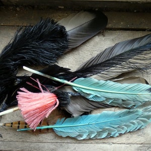 Millinery Feathers Flowers Antique Box  French Hat Trims  Bird Wings Ostrich Feathers in Original Boxes