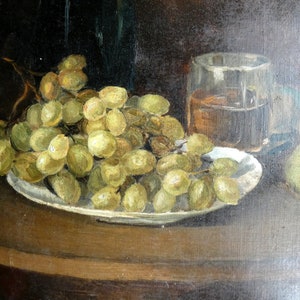 Oil On Canvas Still Life unstretched painting antique  vintage