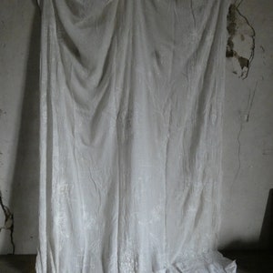 antique French fine muslin embroidery Tambour Cornely lace long curtain 19th century embroidered image 7