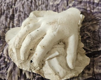 antique academic study of plaster hand of child 1920