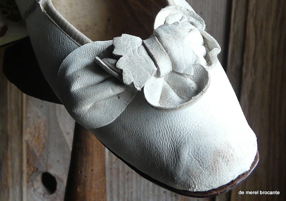 antique kid leather wedding shoes