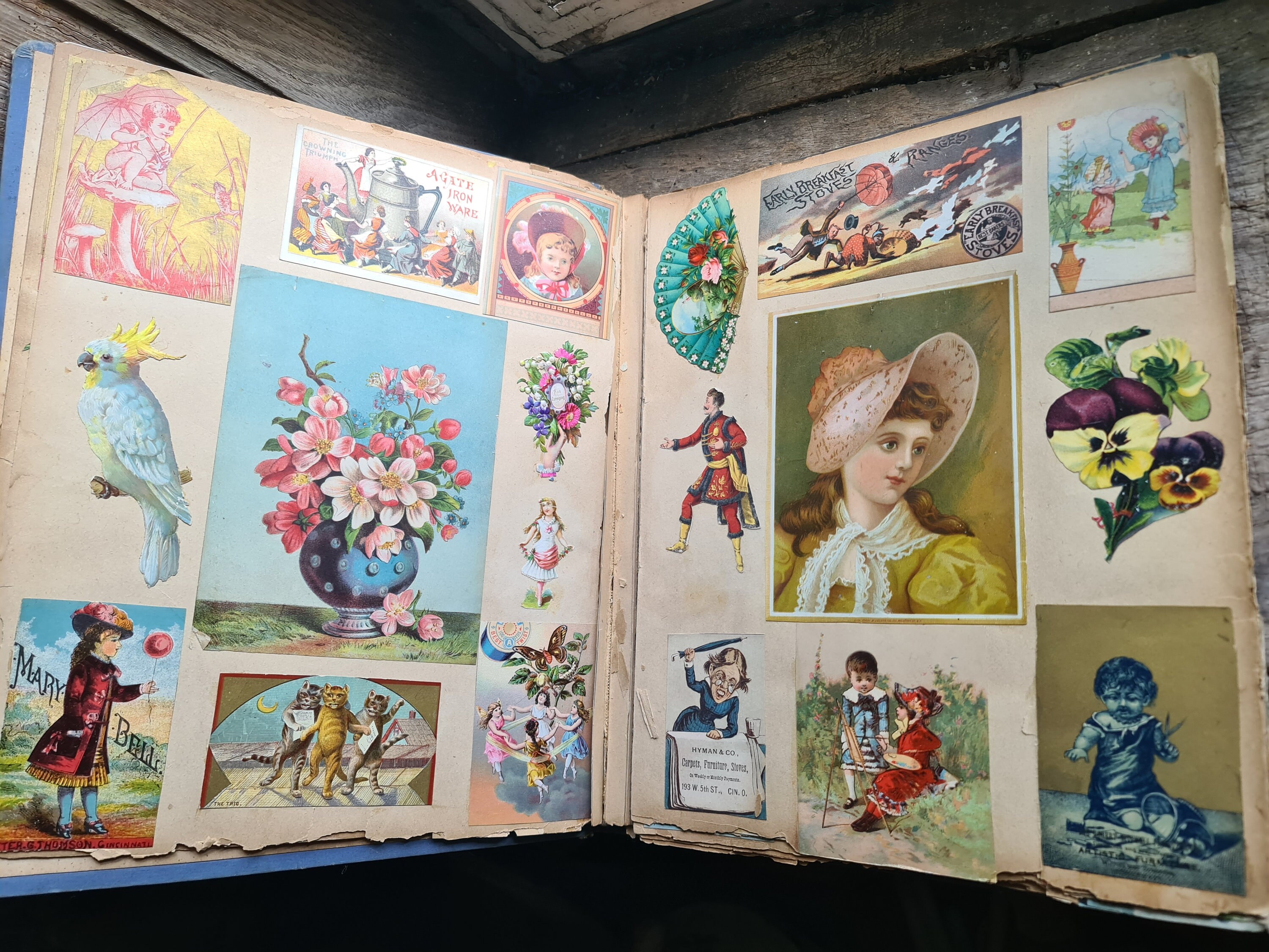 Antique Victorian Scrapbook Scrap Book - Etsy 日本