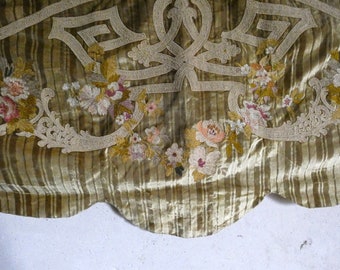 antique vintage French fabric velvet embroidered pelmet