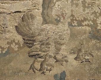 Antique 18th century French Aubusson chair cover tapestry with
