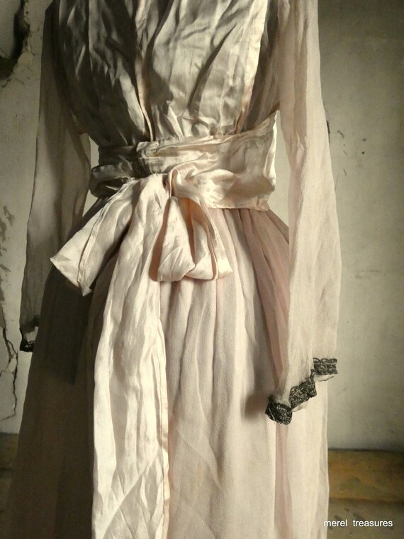 antique silk chiffon edwardian dress