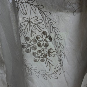 antique French fine muslin embroidery Tambour Cornely lace long curtain 19th century embroidered image 10