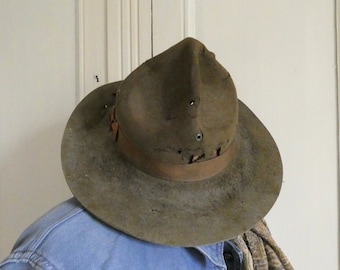 vintage shabby felt Baden-Powell boy scout  hat