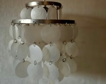 vintage Verner Panton small Fun style capiz pendant lamp